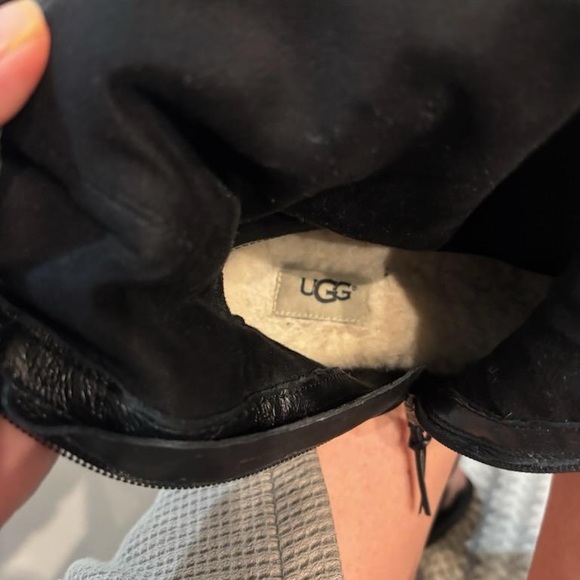 UGG Black Over the Knee Leather Boots - Picture 14 of 14